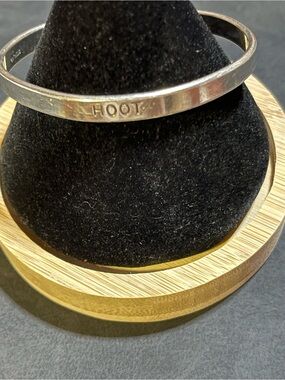 Sterling Silver .925  “HOOT” Open-Cuff Bracelet